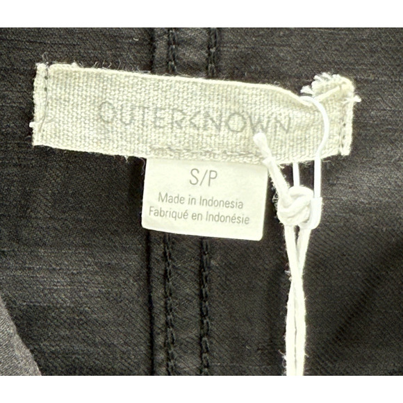 Outerknown Jumpsuit Womens Size Small Organic Cotton Linen Black Long Sleeve New - Picture 6 of 10